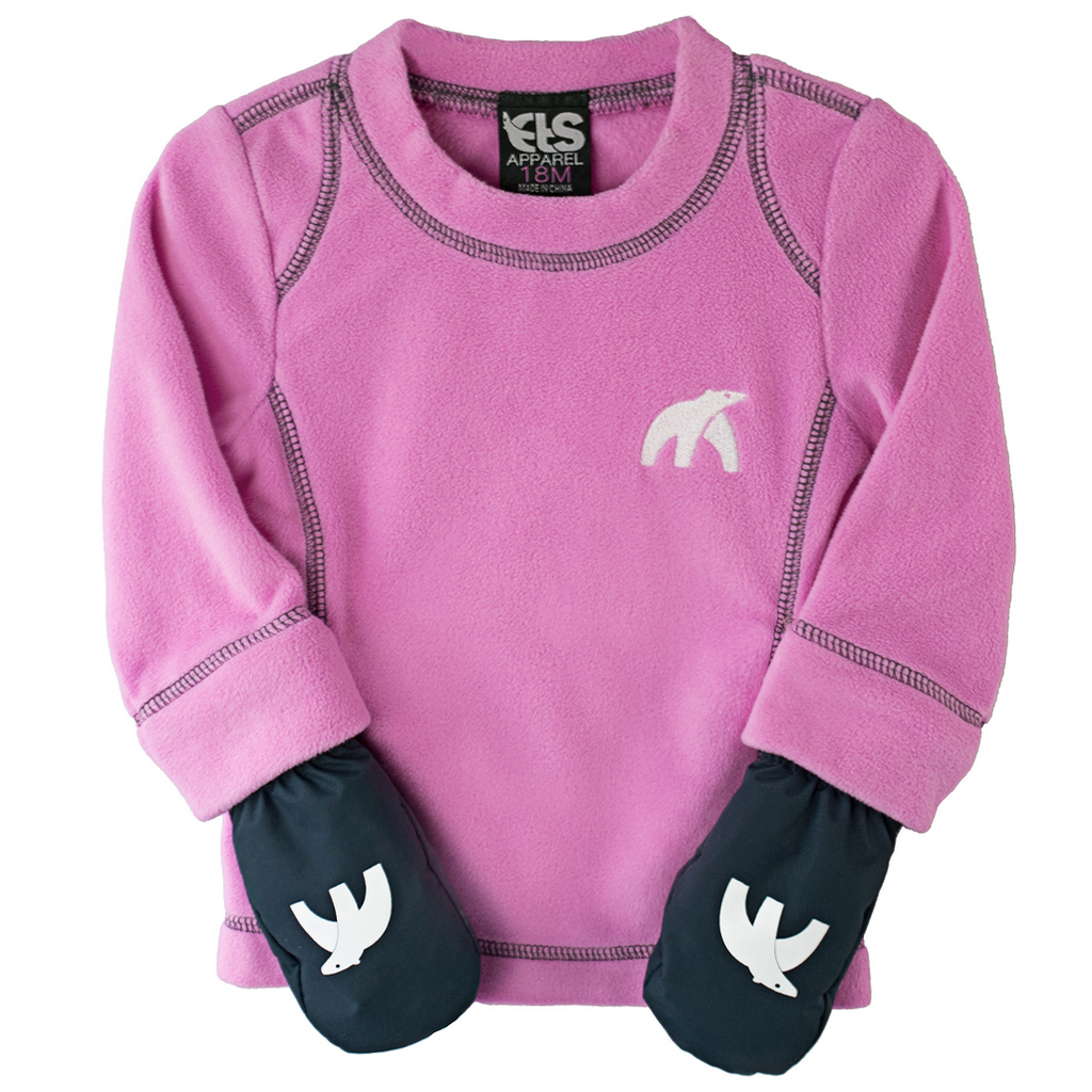 Baby clothes shop with attached mittens